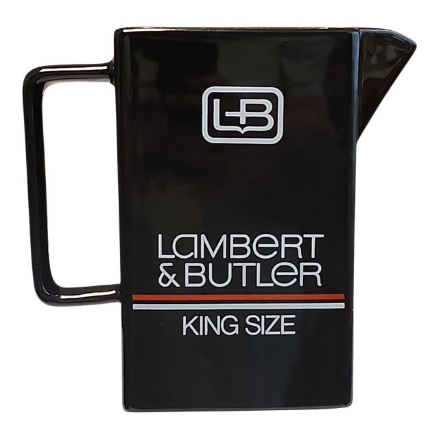 Rare Vintage English Lambert & Butler Pub Water Pitcher For Sale