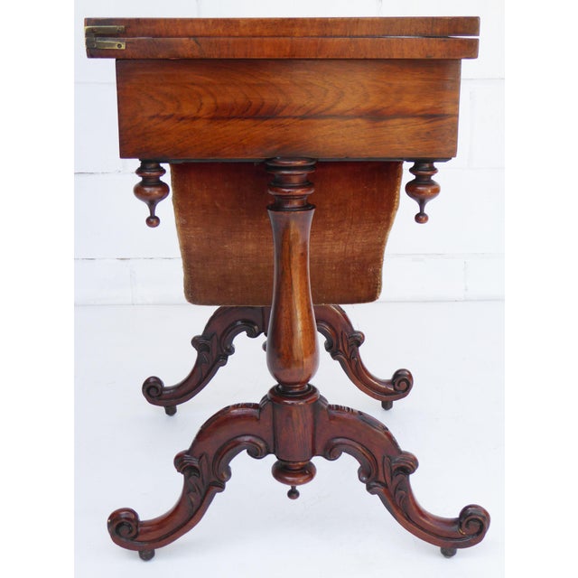 Wood 19th Century Victorian English Rosewood Games Table For Sale - Image 7 of 8