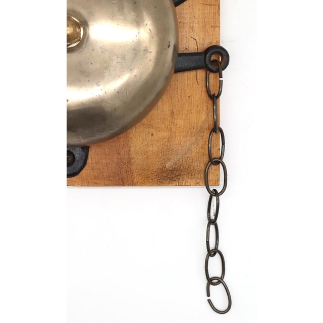 Wood Antique 8 In. Brass Wall Mount Boxing Bell For Sale - Image 7 of 7