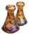 Amber-Orange Vases in Iridescent Molded Glass with Wavy Relief Decor from Pallme-König & Habel, Bohemia, 1900s, Set of 2 For Sale