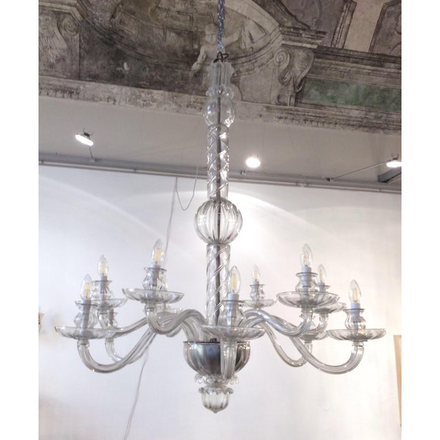 Murano Glass 12-Light Chandelier, 1930s For Sale - Image 13 of 13