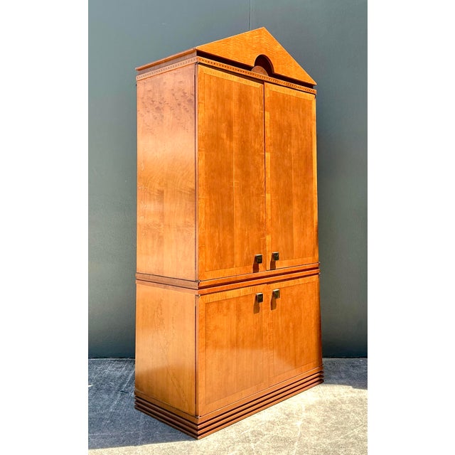 Vintage Hickory White Pediment Armoire For Sale - Image 10 of 12