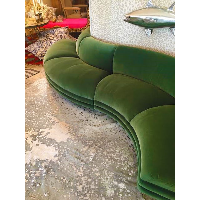 Bernhardt Custom S Shaped Moss Green Velvet Sofa Chairish