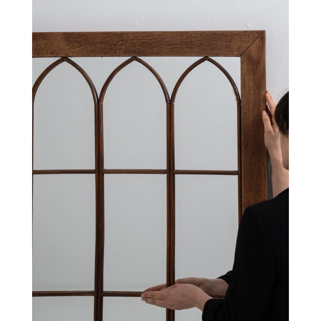 19th Century Pair Of Oak Libary Mirrors For Sale - Image 5 of 5