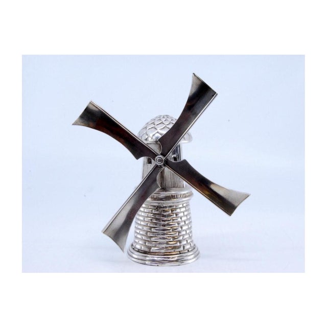 Dutch Style Windmill-Shaped Toothpick Holder with Reliefs For Sale - Image 6 of 10