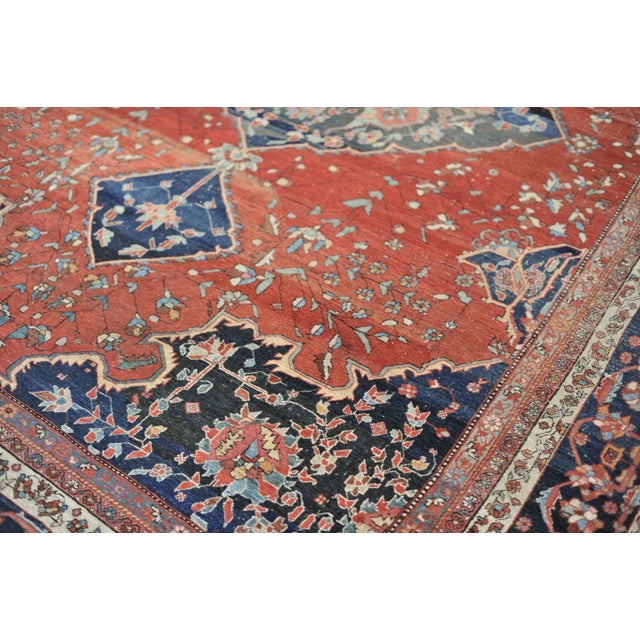 Antique Persian Ferahan with Medallion and Variations of Strawberry Field, 9.2 x 12.2 For Sale In Milwaukee - Image 6 of 13
