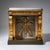 Swedish wall console in gilt and stuccoed wood with rich Neoclassical decoration. At the center appears an Aesculapian...