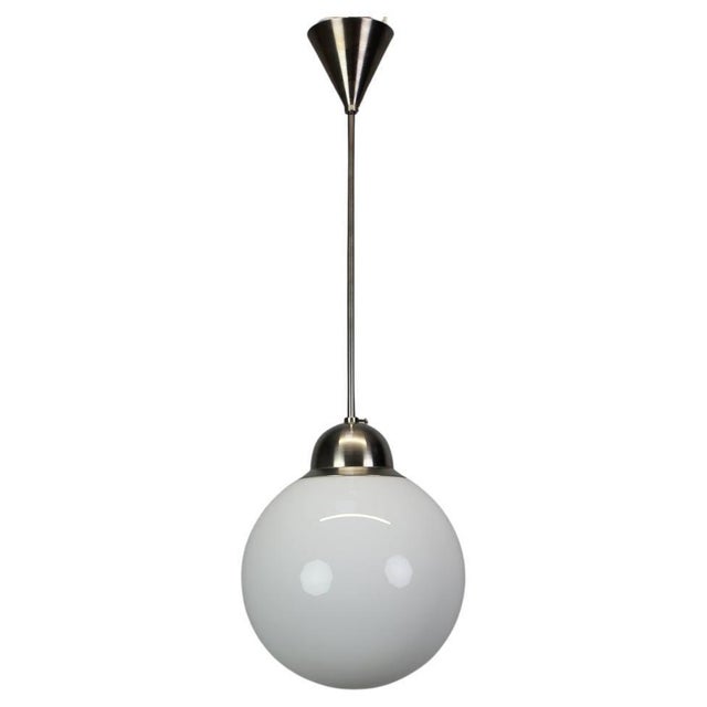 Art Deco Glass Globe Pendant Chandelier, Europe, 1930s For Sale - Image 9 of 9