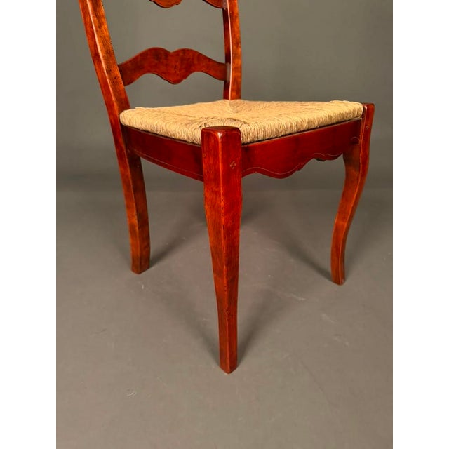 Late 20th Century Country French Style Cabriole Leg Ladder Back Side Chairs, Pair For Sale In Indianapolis - Image 6 of 10