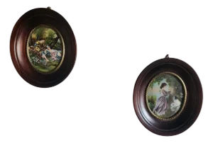 Victorian Miniature Oval Portraits, Set of 2