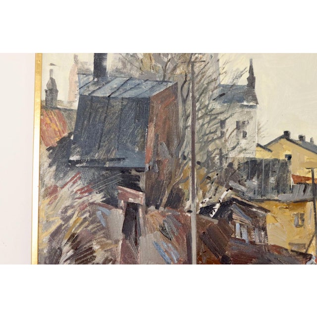 Mid-Century Original Swedish/Dutch Oil on Canvas "City Scene- Stockholm" by Adrian van Arkel - Vintage & Framed...