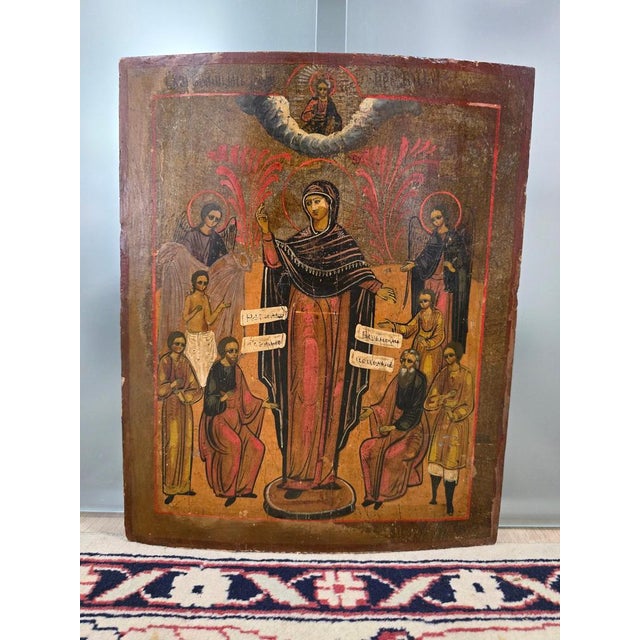 Antique Orthodox Icon, 1860 For Sale - Image 3 of 17