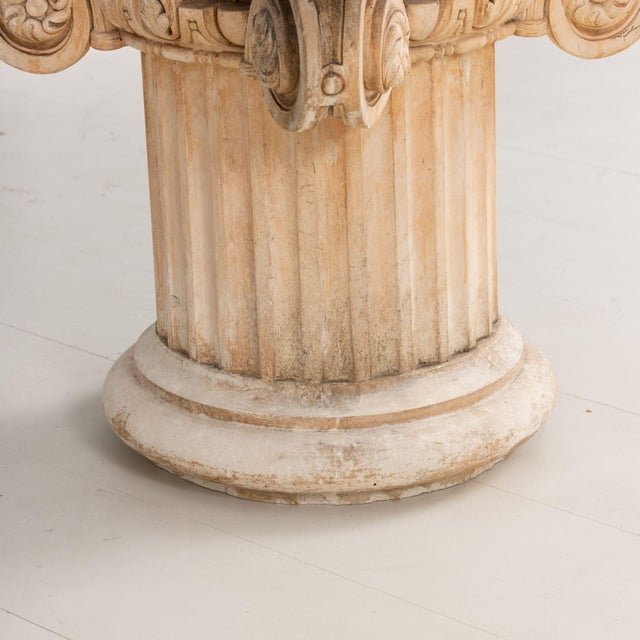 Mid 20th Century French Plaster Column Stand Side Table For Sale - Image 11 of 18