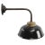 Vintage Industrial Black Enamel, Brass and Clear Striped Glass Wall Light For Sale - Image 4 of 6