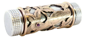 Gold and Silver Lipstick with Cutouts