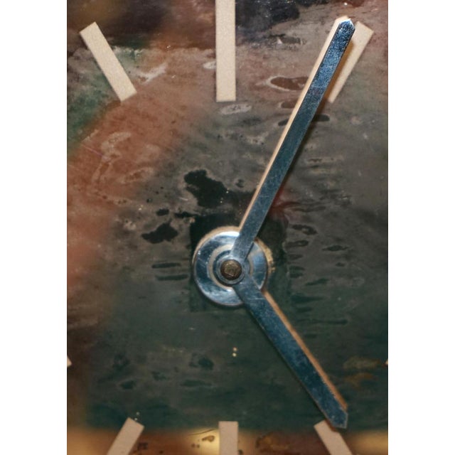 Glass Art Deco Salmon Pink Glass Mantle Clock, England, 1920s For Sale - Image 7 of 18