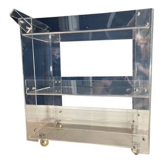 Mid Century Modern Lucite Bar Cart For Sale
