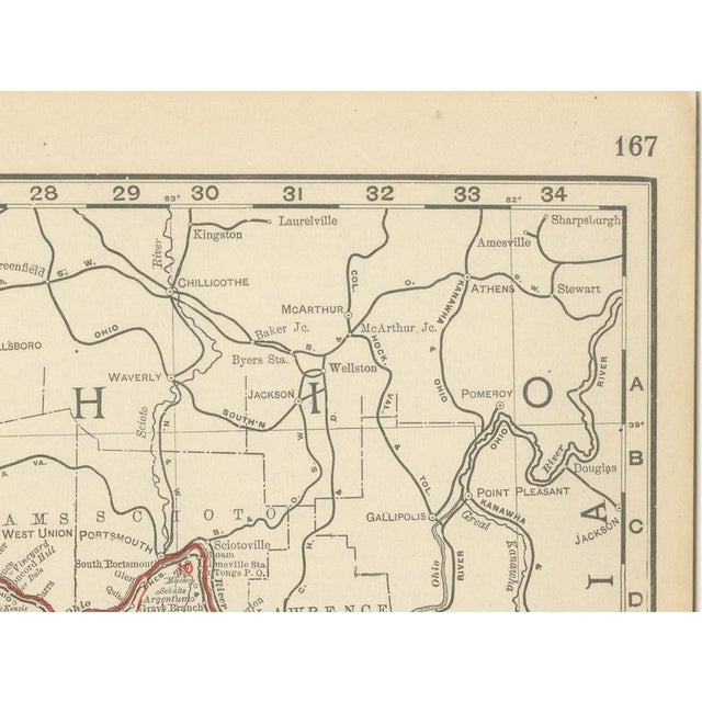Paper Antique Map of Kentucky and Tennessee with the Bluegrass Region, 1899 For Sale - Image 7 of 12