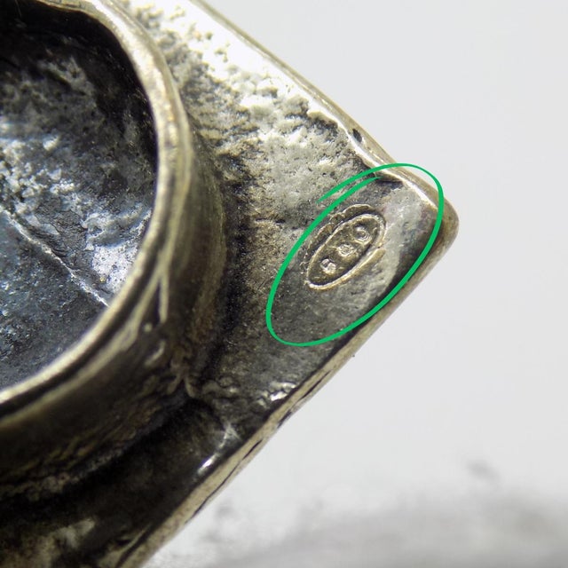 Silver Vintage Italian Handmade Genuine Silver & Red Tassel Academic Hat Mortarboard Miniature Charm For Sale - Image 8 of 10