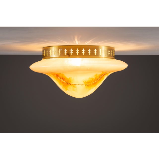 Mid-Century Modern Vintage Decorated Ceiling Lamp from Rosdala Glasbruk, 1970s For Sale - Image 3 of 11