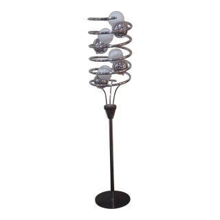 Mid 20th Century Mid Century Chrome Italian Spiral Floor Lamp, Attributed to Goffredo Reggiani For Sale