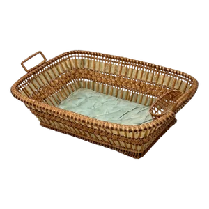 Exceptional Late 19th Century Antique Victorian Hand Woven Wicker Sweetgrass & Satin Sewing Basket Possibly Shaker Made