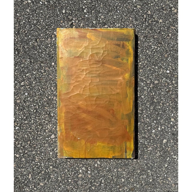 Abstract Vintage Boho Abstract Oil on Canvas For Sale - Image 3 of 5