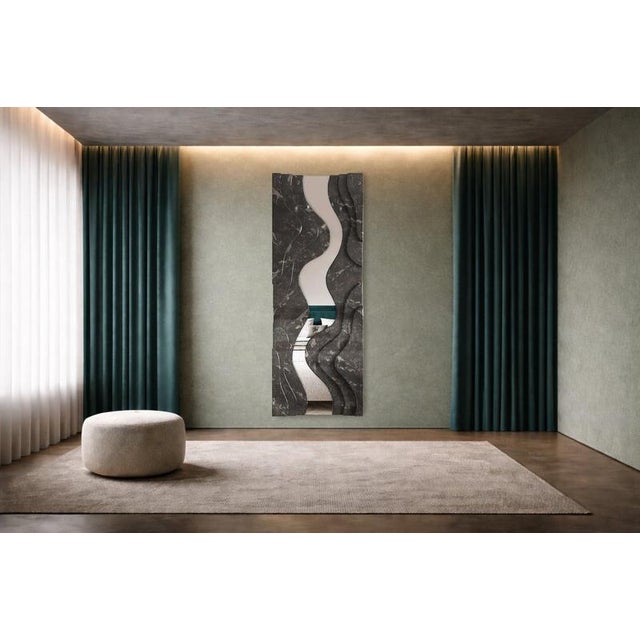 Clelia Rectangular Floor Mirror in Fiber Wood and Metallic Coating by Wedo For Sale - Image 16 of 18