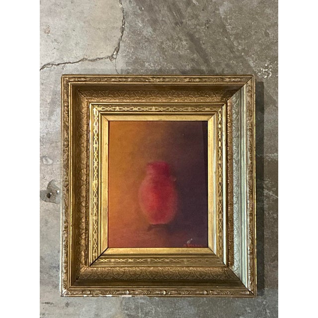 Vintage Boho Original Abstract Expressionist Still Life on Canvas For Sale - Image 4 of 12