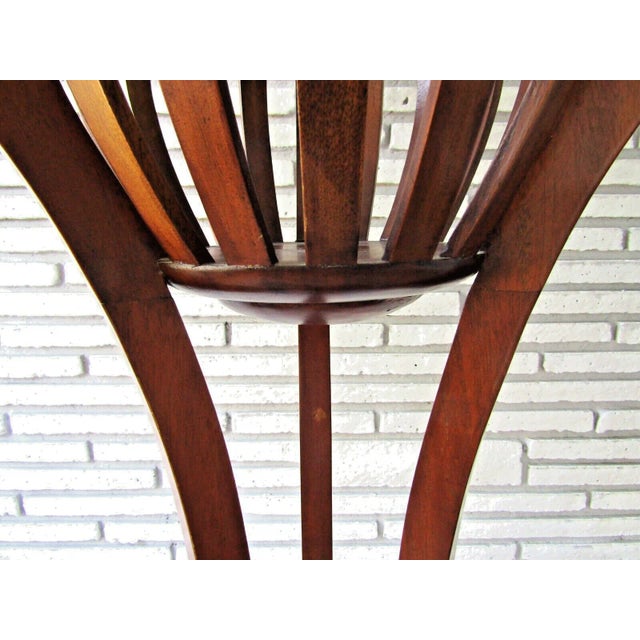 1920s 1920s Pair of Antique Empire Style Carved Mahogany Swan Heads Basket Jardinieres Plant Stands For Sale - Image 5 of 11