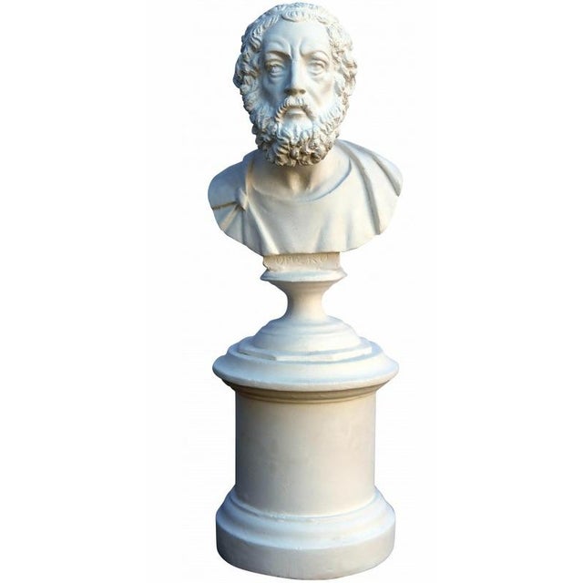 Small Busts of Philosophers, Poets and Orators, 20th Century, Plaster, Set of 5 For Sale - Image 3 of 7