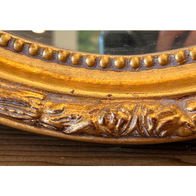 1970s Rococo Style Gold Oval Wall "Bow" Mirror For Sale - Image 12 of 14