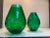 2020s Italian Green Cristal Handmade Cut Vases - Set of 2 For Sale - Image 4 of 9