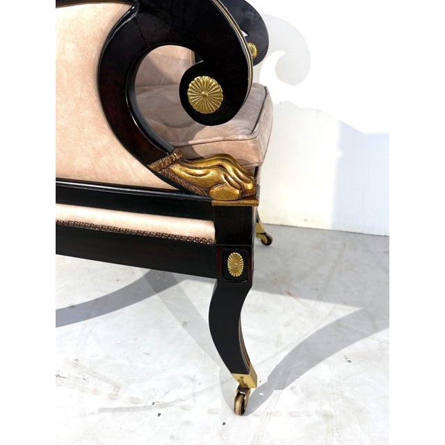 Animal Skin Classical Style Leather Armchairs by Baker - Set of 2 For Sale - Image 7 of 9