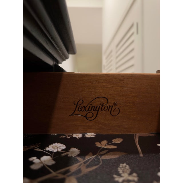 Late 20th Century Late 20th Century Lexington Furniture Mansion Collection Vintage Armoire — Restored in Benjamin Moore Wrought Iron For Sale - Image 5 of 10