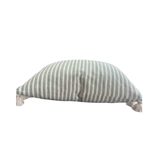 This pillow features Mathis Ticking Stripe with a knife edge finish on top and bottom. Printed on a linen-hemp blend with...
