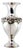Silver Vase with Floral Reliefs and Frieze on Circular Base For Sale