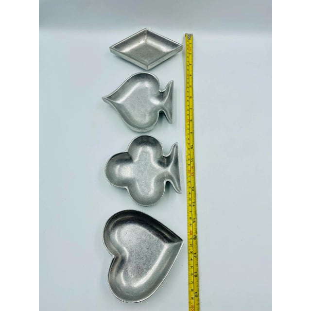 Wilton Co. "Armetale" Set of 4 Card Suit Trinket Trays: Heart, Spade, Club & Diamond For Sale - Image 10 of 12