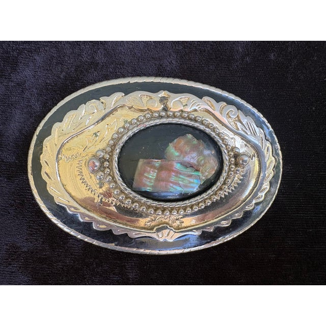 Collection of 6 Vintage Western & Industrial Brass Belt Buckles With Americana Motifs For Sale - Image 12 of 12