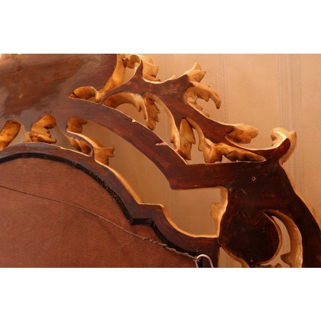 Gold French Louis XIV Style Wood Carved Paint Decorated Mirror For Sale - Image 8 of 8