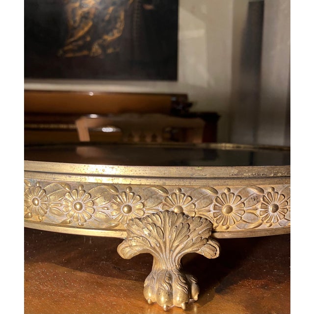 19th Century Italian Empire Mercury-Gilded Bronze Mirrored Plateau Centerpiece For Sale - Image 11 of 15