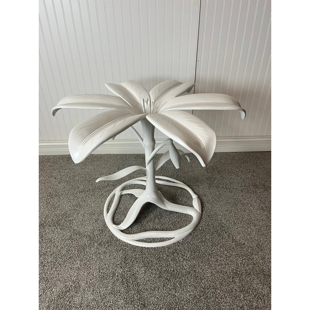 Rare Mid Century Patio Attributed to Arthur Court Rare Lily Aluminum Table and Chairs For Sale - Image 6 of 15