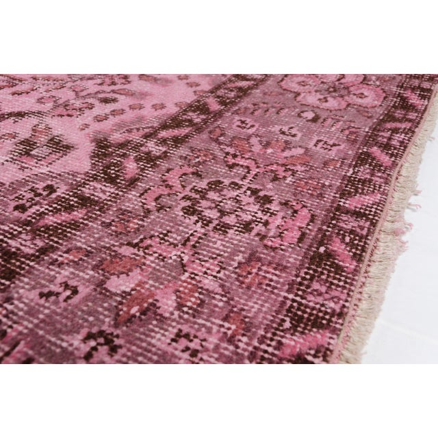1960s Vintage Anatolian Oushak Pink Rug For Sale - Image 5 of 9