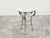 Mid-Century Modern Italian Midcentury Steel Side Table with Circular White Marble Top and Hoof Feet For Sale - Image 3 of 10