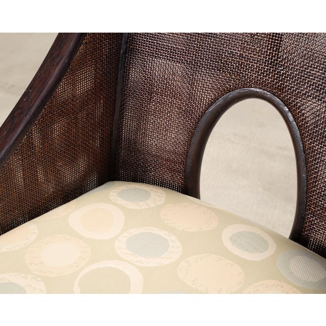 Coffee Pair of Barbara Barry for McGuire Rattan Caned Dining Armchairs For Sale - Image 8 of 18