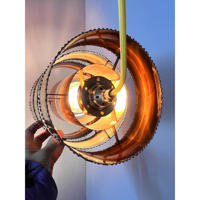 Brutalist Copper Hanging Lamp by Svend Aage Holm Sørensen for Holm-Sørensen & Co For Sale - Image 6 of 11