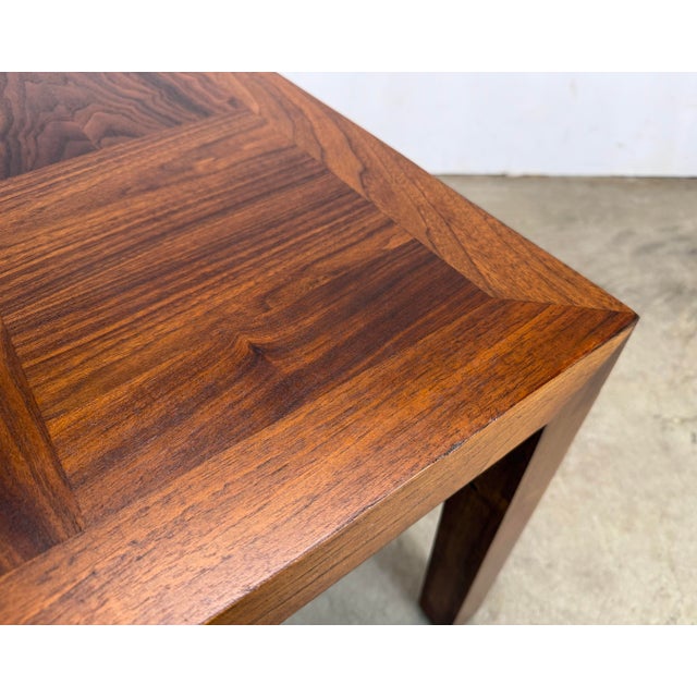 Wood 1970’s Mid Century Modern Walnut Parquet Parsons-Style Side Table by Lane For Sale - Image 7 of 12