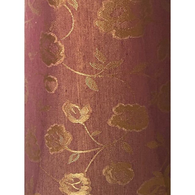 Shabby Chic 1970s Fortuny Style Gold Brocade Floral Textile Lamp Shade 10” For Sale - Image 3 of 4