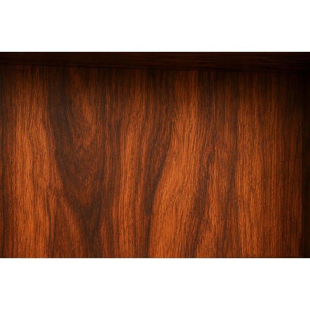 1960s Architectural Brazilian Modern Style Bookcases in Aged Reclaimed Rosewood, Pair For Sale - Image 16 of 17