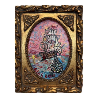 Serg Graff "Lucky Catch" Seascape Acrylic Painting Ship Nautical Art For Sale